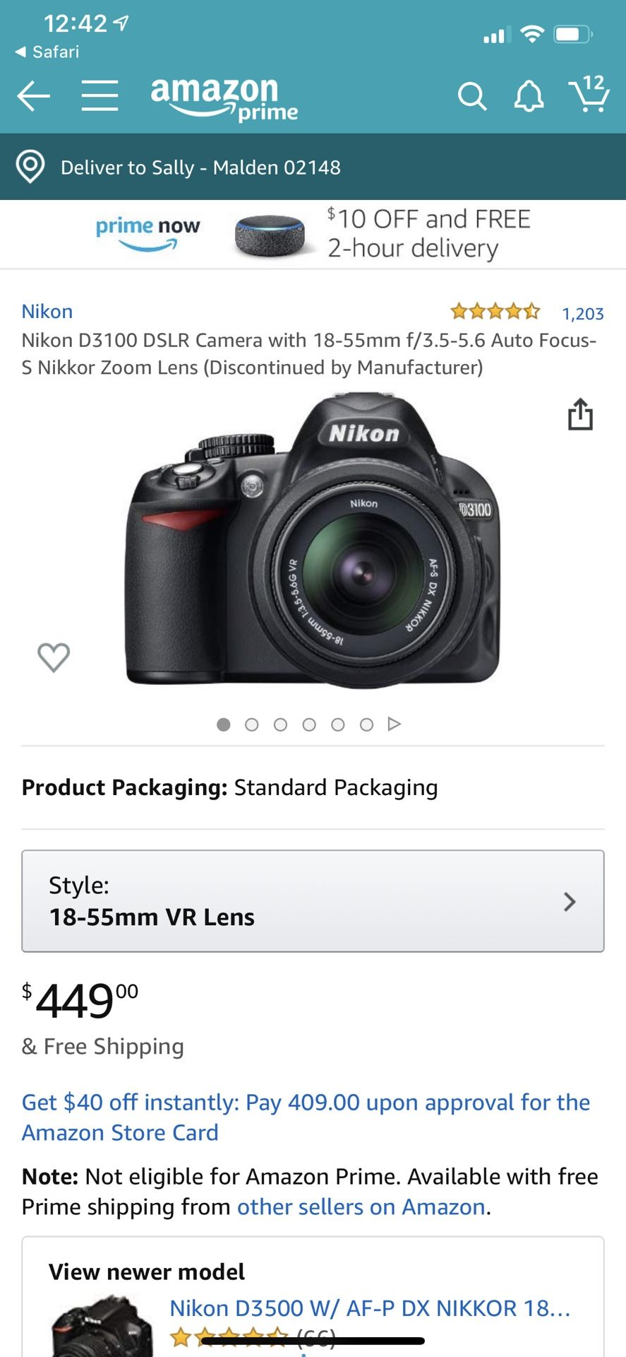 Nikon d3100 with lenses 18-55mm