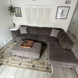 Sectional Couch And Ottoman 