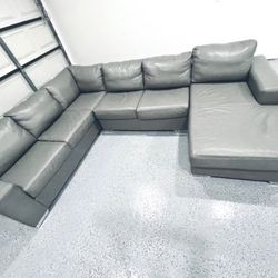 Italian Leather Sectional Sofa 