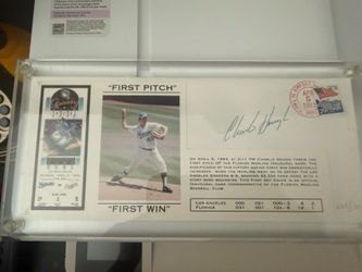 Florida Marlins Charlie Hough 1st Letter 