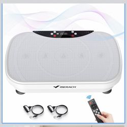 MERACH Vibration Plate Exercise Machine, Vibration Plate for Lymphatic Drainage Weight Loss, Vibrating Plate Exercise Machine with Bluetooth and LED D
