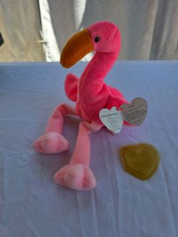 Vintage TY Original Beanie babies "Pinky" DOB: 2/13/1995