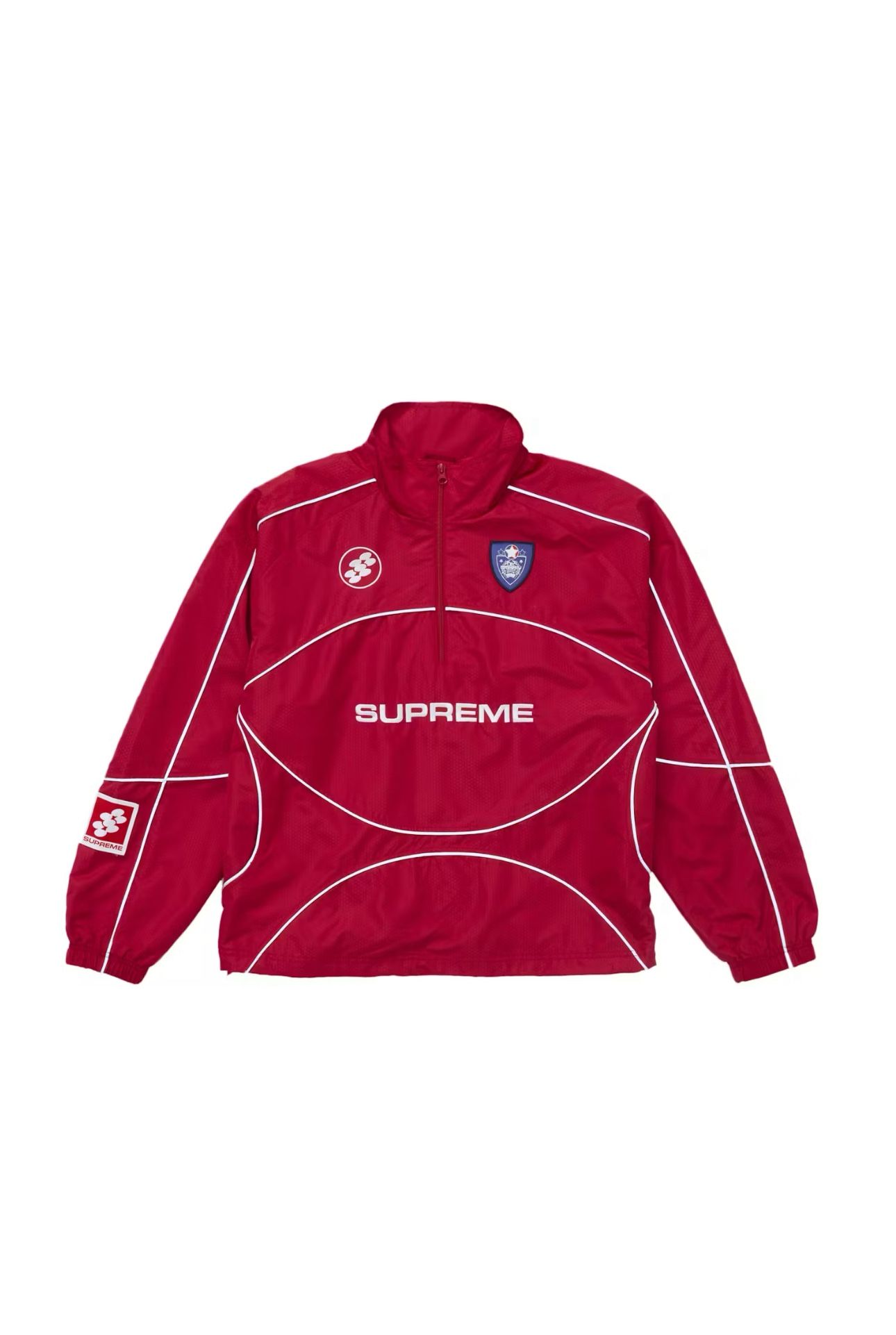 Supreme Reflective Piping Pullover Red 2024 Supreme Reflective