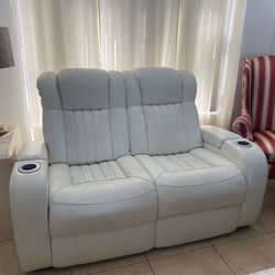 Leather loveseat