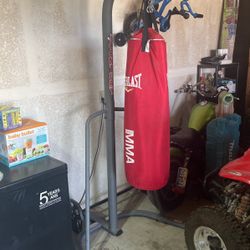 Red Everlast Mma Punching Bag With Stand