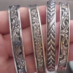 Silver Bracelet Hand Engraved