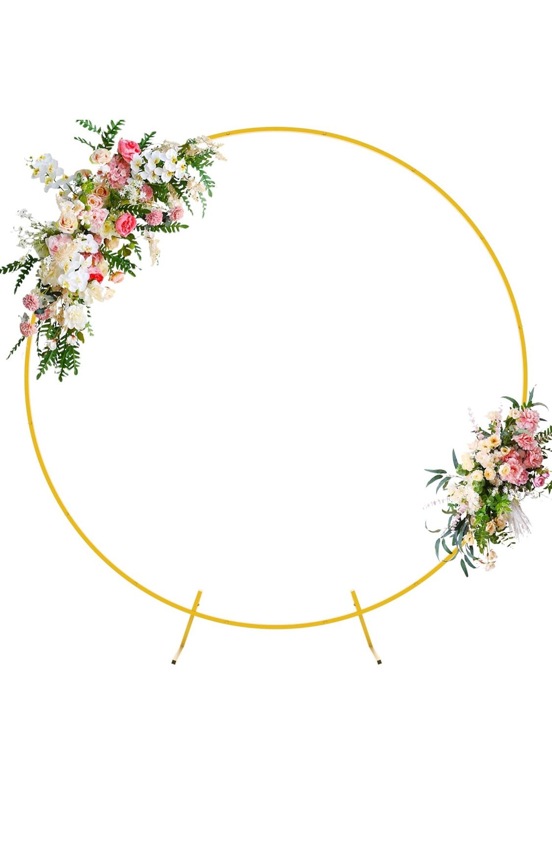 Open Box Round Backdrop Stand 6.6FT Circle Balloon Arch Frame Circle Backdrop Stand Gold Round Arch for Wedding Birthday Party Bridal Shower Anniversa