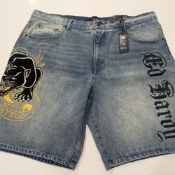 Ed Hardy Denim Shorts Size 42 – Brand New