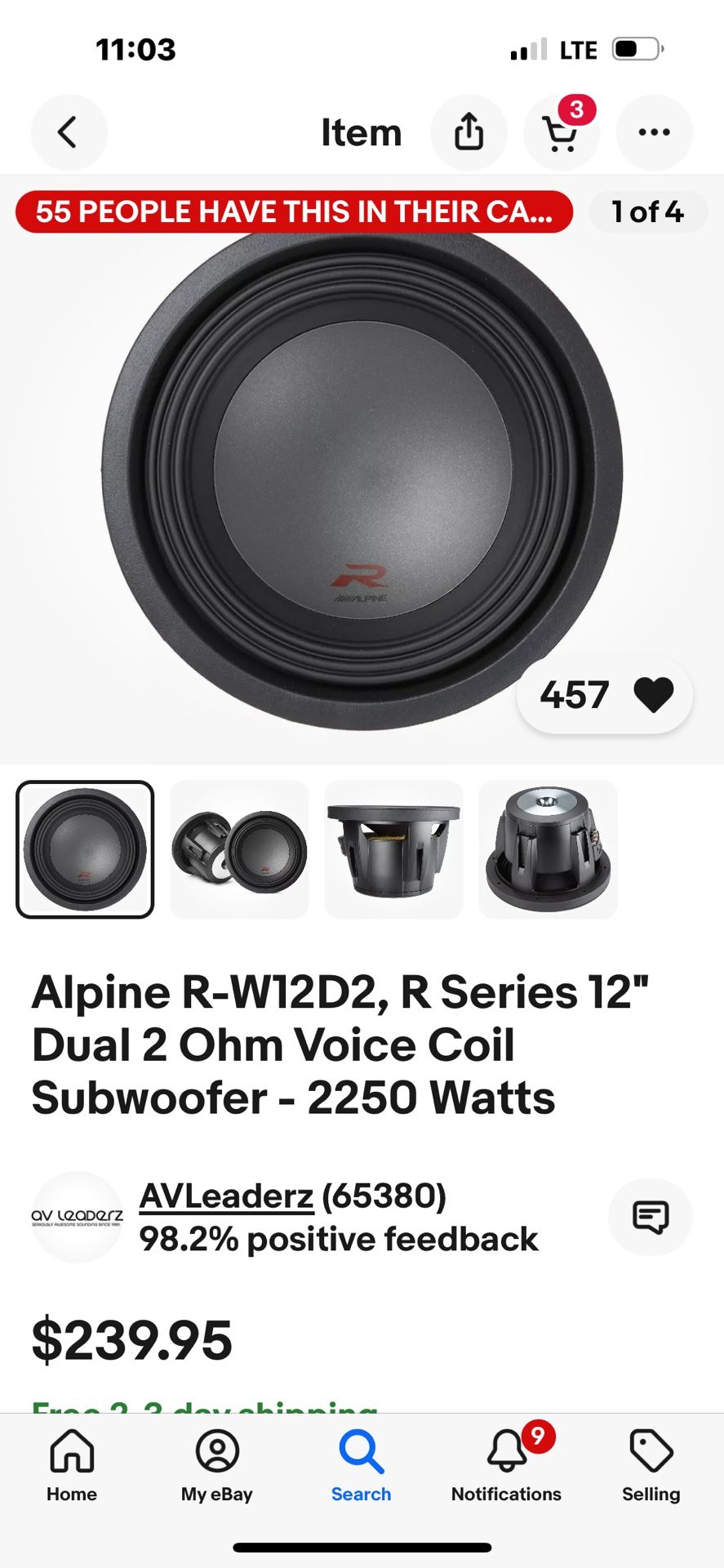 Alpine 12 Inch R Type Sub