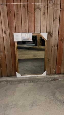 30" x 42" French Country Wall Mirror Brown - Threshold™: Sturdy Wood Frame, Wall Mount