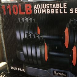 110lb adjustabe dumbbell weight set (55lbs each)l