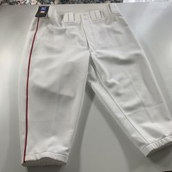 Mizuno Premier Adult XX-Large Baseball Pants Short Knickers Pant White Red