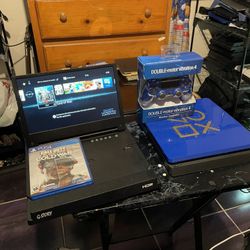 Call of Duty Coldwar with Blue Sealed controller & Blue PS4 Slim 1000GB 1TB $160! Extra is extra Not Free. Trade For Pokémon PSA 10 cards