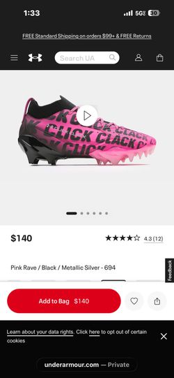 READ DESCRIPTION!!! Under Armour Spotlight Pro PTH Cleats – Size 10.5