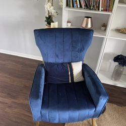 Royal Blue Velvety Chair Set (2)