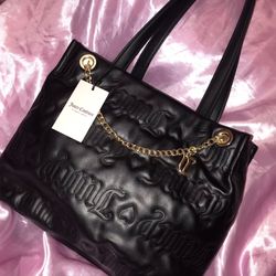 JUICY COUTURE Quilted Black Puff Tote bag