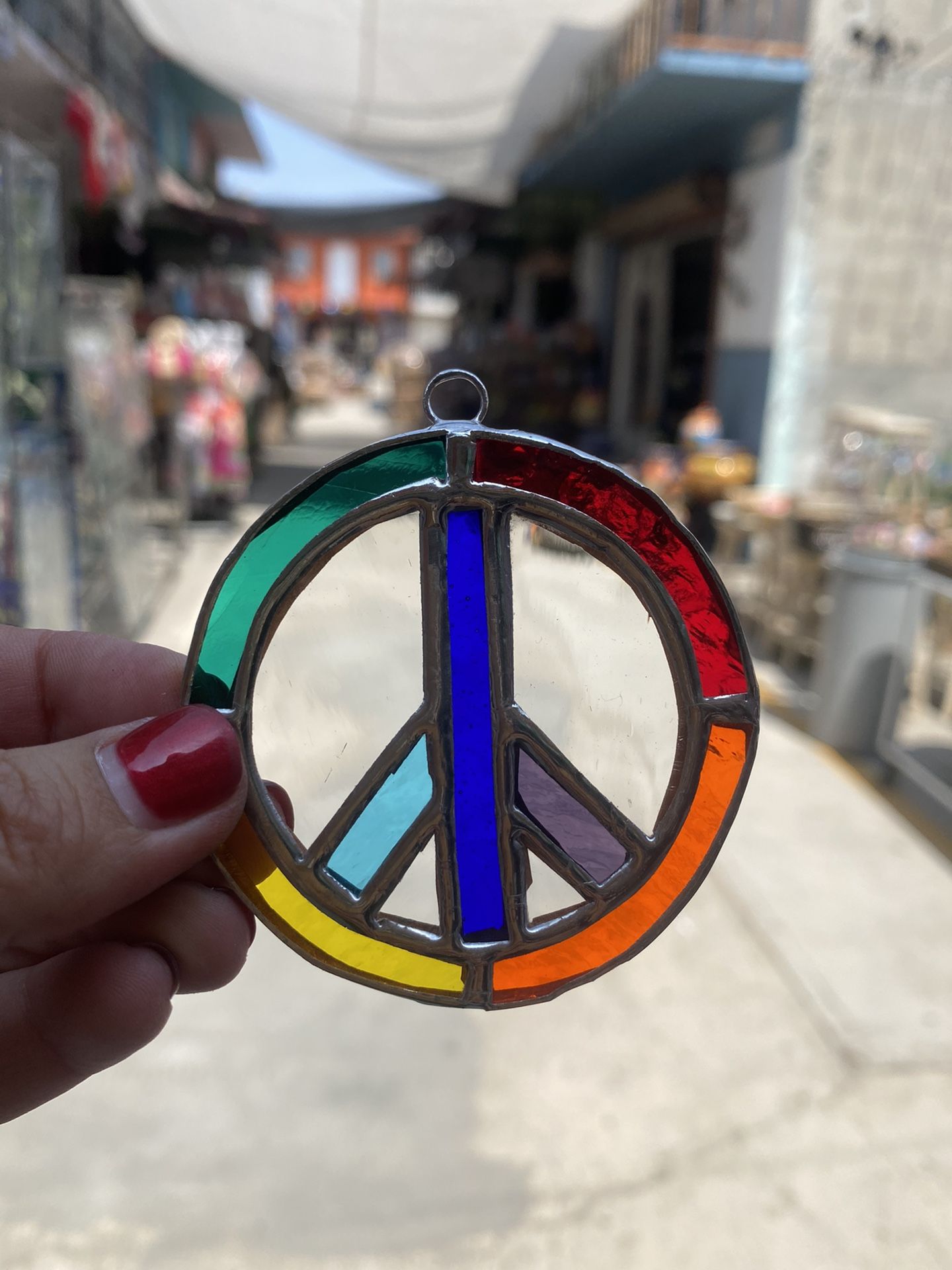 Peace Stained Glass Ornament