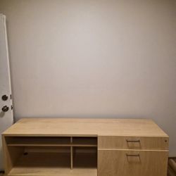 Mid Century Modern White Oak Office Cabinet 