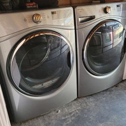 Whirlpool Front Loading Washer And Stackable Gas Dryer Set 