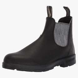 NEW in Box! Classic Blundstone 500 Slip On Boots Black With Gray Gusset