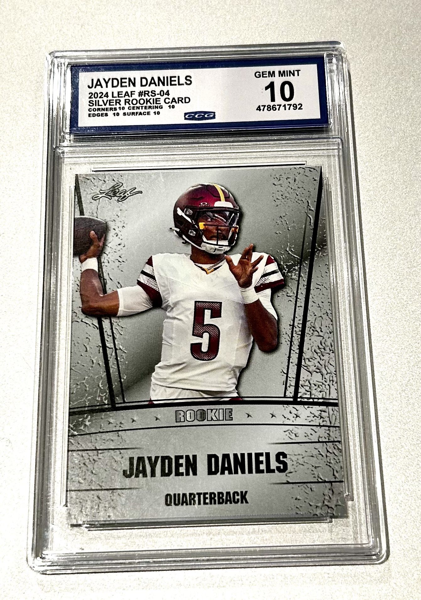 🔥Jayden Daniels  Leaf Silver Rookie Card🔥