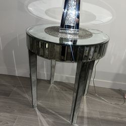 Mirrored End Table