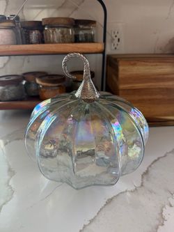 Potterybarn Style Glass Pumpkin
