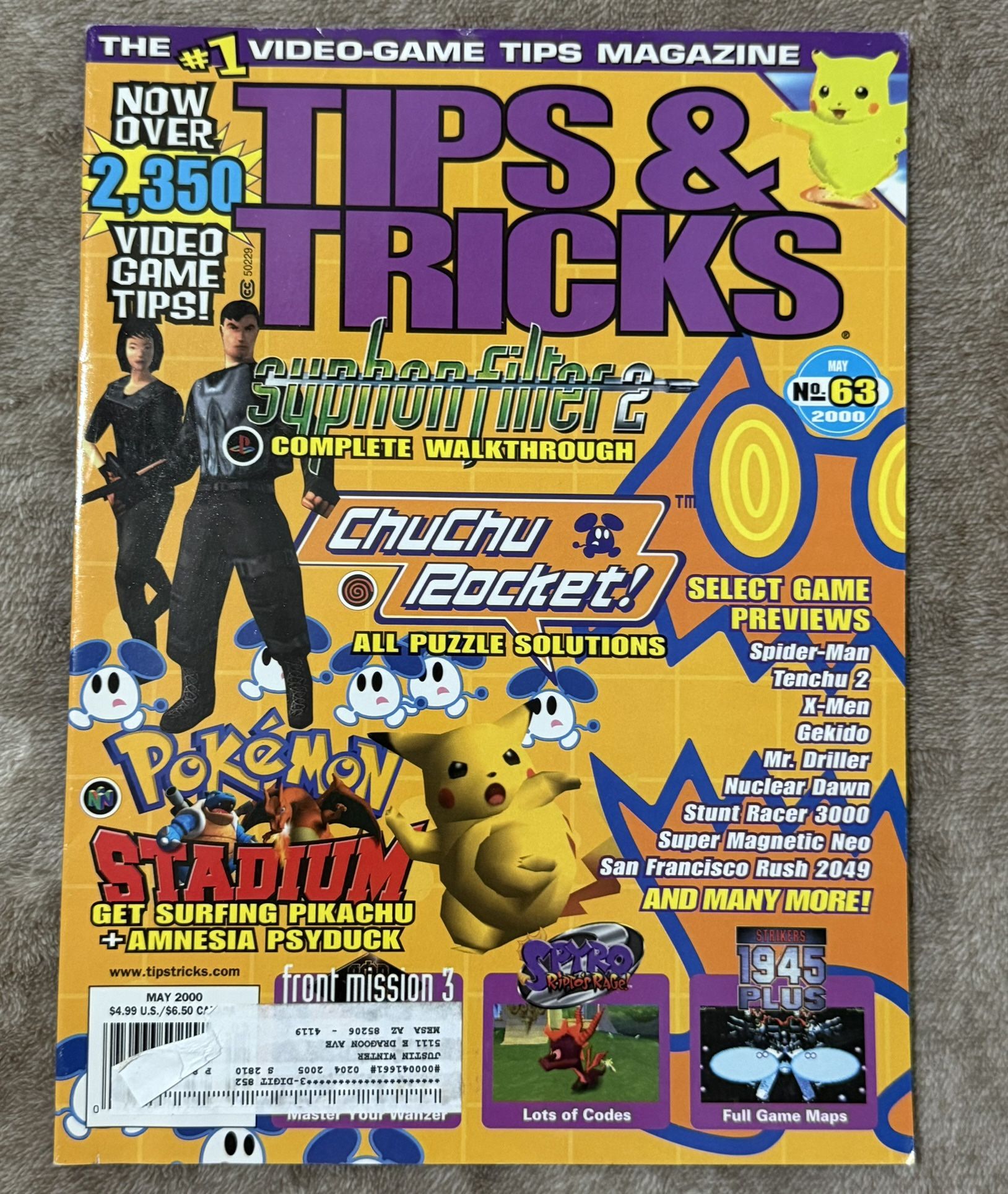 Tips & Tricks Magazine May 2000 Pokemon Stadium Syphon Filter 2 Front Mission 3