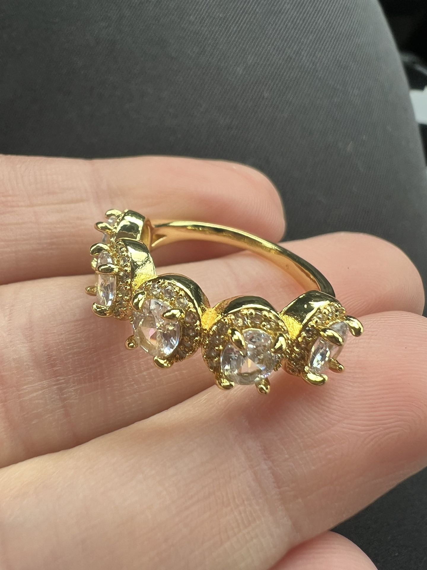 24 K Gold Plated CZ Size 6 Ring