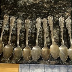 10 collectors state silver plated spoons