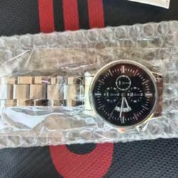 3PCS Men's Watch Set Business Trend Classic Round Dial Quartz Watch Bracelet Necklace Set Perfect Gift for Friends or Dad