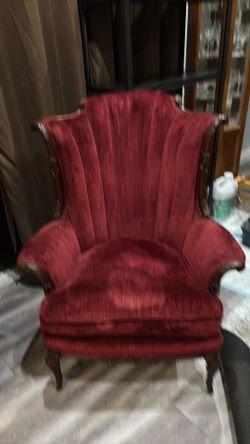 Red velvet chair
