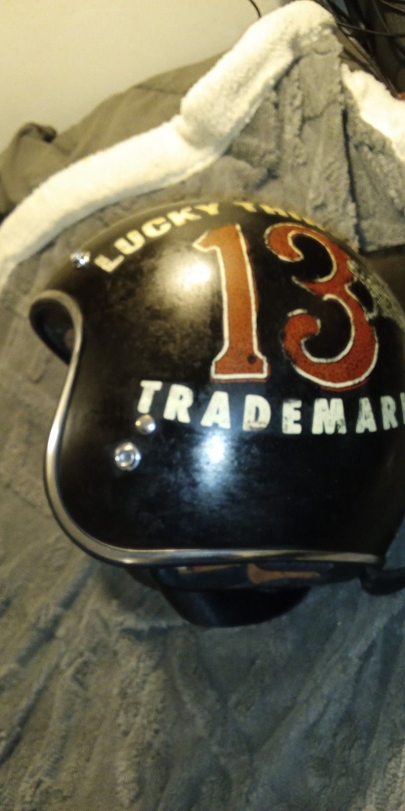 motorcycle helmet, vintage style DOT approved