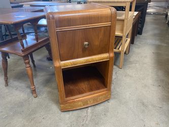 Curved Pine Single Drawer Nightstand