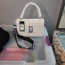 Karl Largerfeld White Bag With Pastel Studs