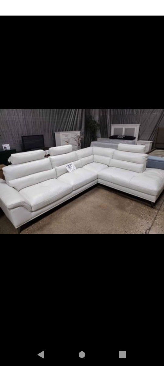 Great Buy White Leather Sectional (New)