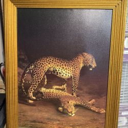  Cheetah Framed Wall Decor  26”x48”