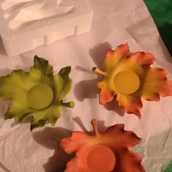 PARTYLITE Whispering Leaves Trio Tealight Holders