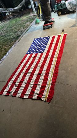 9 ft American flag folded up 13 times.
