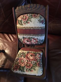 Doll rocker cast frame and tapestry pads beautiful antique