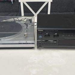 Vintage Stereo Bundle – JVC Turntable + Technics Receiver + Pinnacle Speakers
