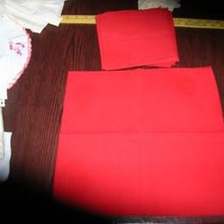 Five 16 " x 17 " Red Cloth Napkins