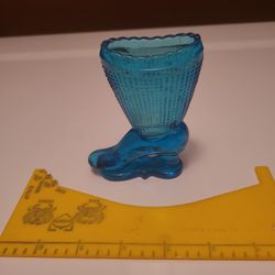 Fenton glass boot color blue