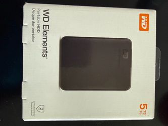 WD Elements 5TB Portable External HDD Hard Drive - Elements Series, Black