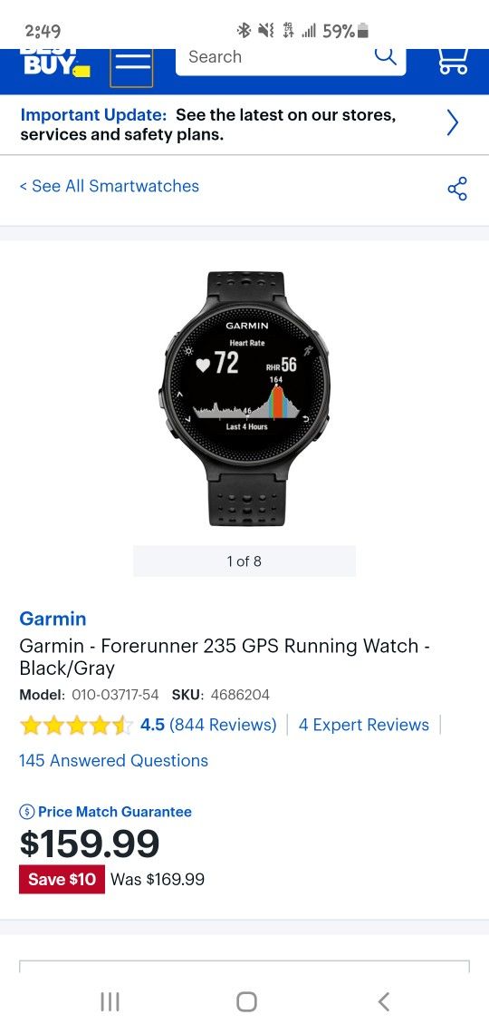 Garmin forerunner 235 GPS running watch