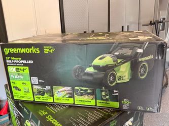 Greenworks mover 21” with 2 batteries and double charger BRAND NEW
