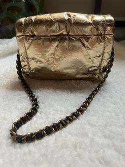 Marc Jacobs The Mini Pillow Gold Lamb Leather Shoulder Bag at FORZIERI