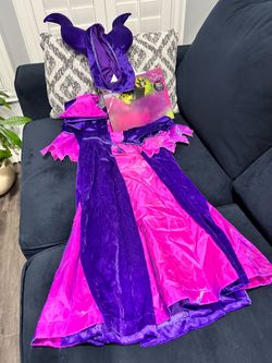 $25-USED VILLAIN MALEFICENT COSTUME 7/8 Youth