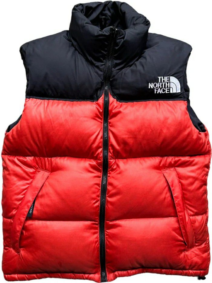 The North Face Men's Red/Black 700 Down Collared Full Zip Puffer Vest Size M