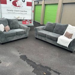 Behold Furniture Gray Waffle-Textured Sofa Set